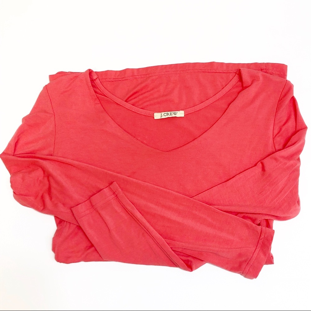 J. Crew Cotton Long Sleeve V-Neck Tee - Picture 4 of 4